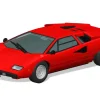 Hot Aoshima The Snap Kit 1/32 Lamborghini Countach Lp400 (Red) Plastic Model