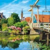 Store Appleone 300-363 Jigsaw Puzzle Flowering Dutch Drawbridge (300 Pieces)