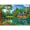 Cheap Appleone Jigsaw Puzzle 300-334 Dominic Davison Crystal Lake Cabin (300 Pieces)