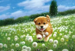 Cheap Beverly 83-108 Jigsaw Puzzle Shiba Inu In A Dandelion Field (300 Pieces)