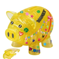Online Beverly Crystal 3D Puzzle 486374 Piggy Bank Yellow (93 Pieces)