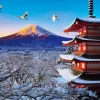 Online Beverly Jigsaw Puzzle 66-151 Mt.Fuji And Cranes View From Asama Shrine (600 Pieces)