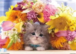 Cheap Beverly P108-844 Jigsaw Puzzle Kitten Surrounded By Flowers (108 Pieces)