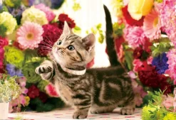 Store Beverly P33-189 Jigsaw Puzzle Kitten Passing Through Flowers (300 Pieces)