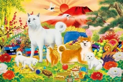 Epoch Jigsaw Puzzle 15-082 Japanese Zodiac Good Fortune Dogs (1500 S-Pieces) Discount