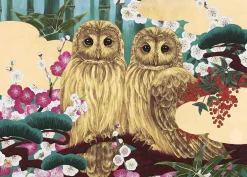 Epoch Jigsaw Puzzle 06-082 Japanese Golden Good Luck Owls (500 Pcs) Sale
