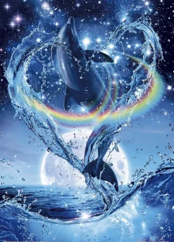 Epoch Jigsaw Puzzle 07-702 Lassen Precious Love Dolphins (500 Pieces) Outlet