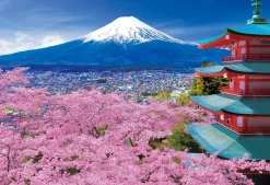 Epoch Jigsaw Puzzle 25-195S Fuji In Spring With Five-Storied Pagoda Yamanashi Japan (300 Pieces) Sale