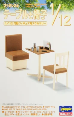 Hot Hasegawa 1/12 Family Restaurant Table & Chair Plastic Model