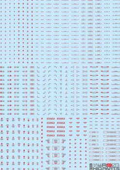 Fashion HiQparts 1/144 Rb03 Caution Decals Red & Gray Rb03-144Rag