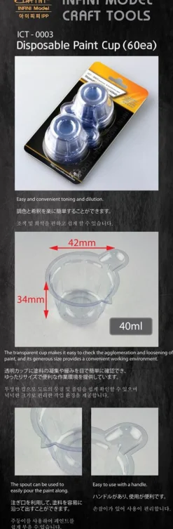 Sale INFINI Model Disposable Paint Cup Set 60Pcs Set