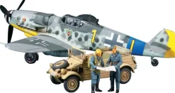 Outlet Tamiya 25204 1/48 Messerschmitt Bf109 G-6 & Kubelwagen Type 82 Set Plastic Model