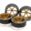 Hot Tamiya 95639 Mini 4Wd 40Th Anniv. Super Hard Large Diameter Low Height Tire & 6 Spoke Wheel