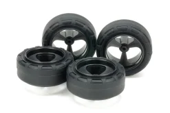 Store Tamiya Mini 4Wd Super Hard Small Diameter Narrow Tire (24Mm) & Carbon Reinforced 3-Spoke Wheel
