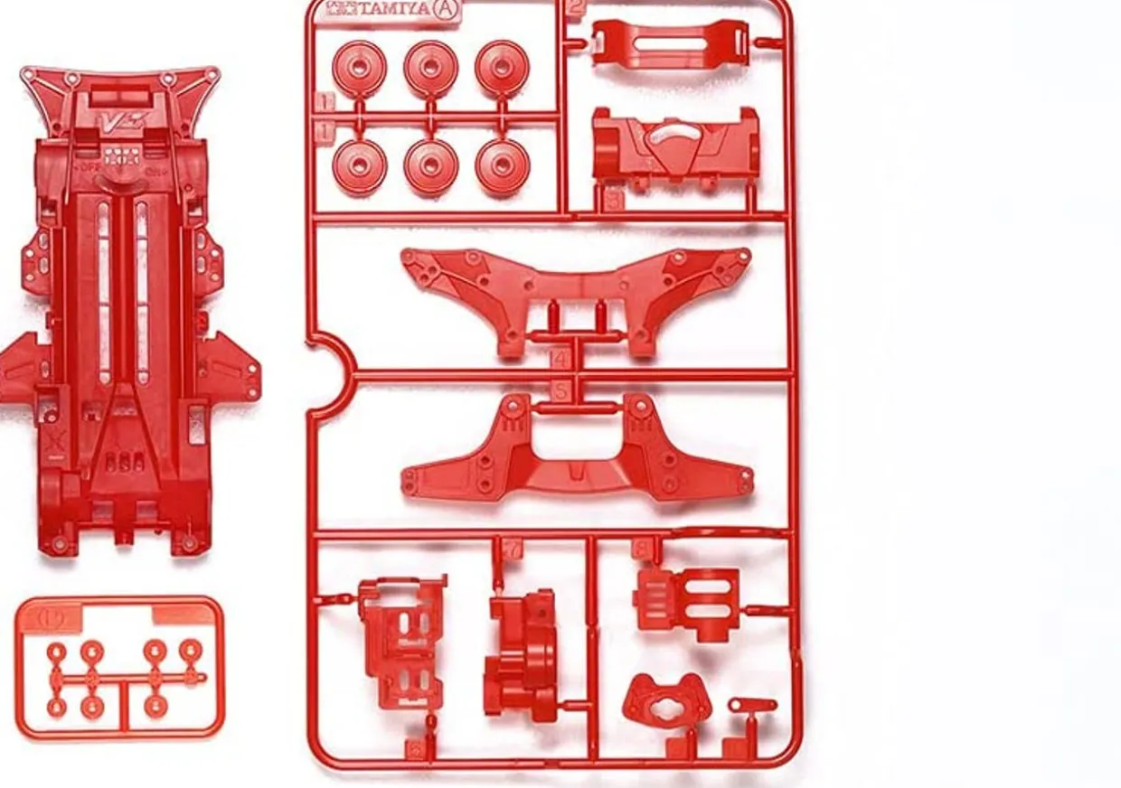 Best Sale Tamiya Mini 4Wd Vz Color Chassis Set (Red)