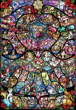 Tenyo Japan Jigsaw Puzzle Dsg-500-489 Disney Pixar Heroine Collection Stained Glass (500 Pieces) Cheap
