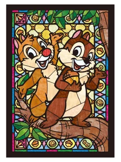 Tenyo Japan Jigsaw Puzzle Dsg-266-749 Disney Chip 'N' Dale Stained Glass (266 Pieces) Store