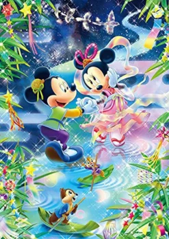 Tenyo Japan Jigsaw Puzzle D-300-292 Disney Mickey & Minnie Star Festival Tanabata (300 Pieces) Store