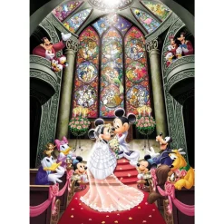 Tenyo Japan Stained Jigsaw Puzzle Ds-1000-763 Disney Mickey Mouse Wedding (1000 Pieces) Cheap