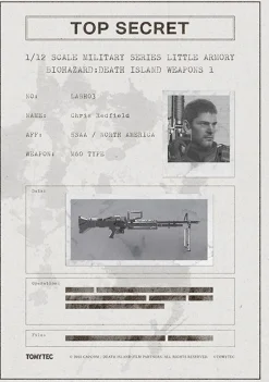 Best Tomytec Military Series 1/12 Little Armory Resident Evil: Death Island Weapons Type 1 Chris Redfield Plastic Model