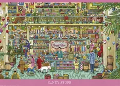 Yanoman 05-1028 Jigsaw Puzzle Kamiigaki Hirohumi Illustration Candy Store (500 Pieces) Shop